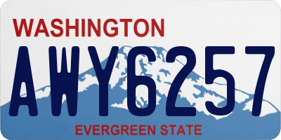 WA license plate AWY6257