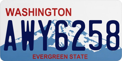 WA license plate AWY6258