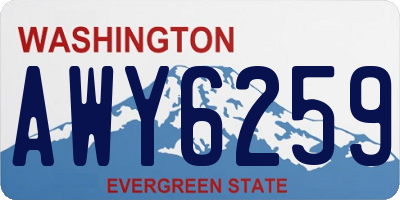 WA license plate AWY6259