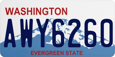WA license plate AWY6260