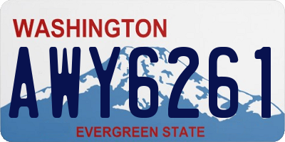 WA license plate AWY6261