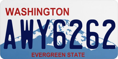 WA license plate AWY6262