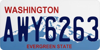 WA license plate AWY6263