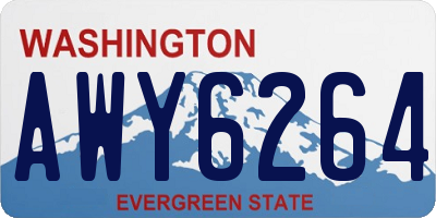 WA license plate AWY6264