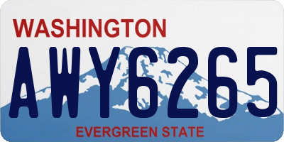 WA license plate AWY6265