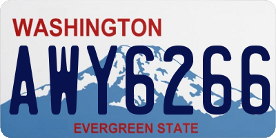 WA license plate AWY6266