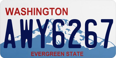 WA license plate AWY6267