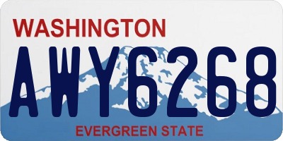 WA license plate AWY6268