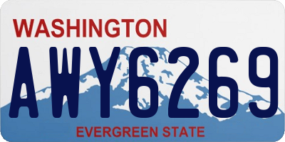 WA license plate AWY6269