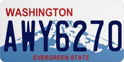 WA license plate AWY6270