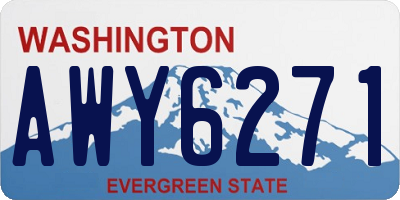 WA license plate AWY6271