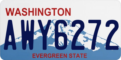 WA license plate AWY6272