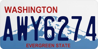 WA license plate AWY6274