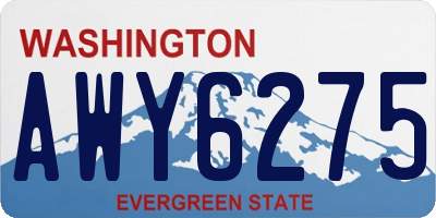 WA license plate AWY6275