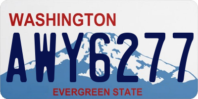 WA license plate AWY6277