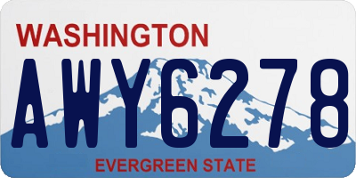 WA license plate AWY6278