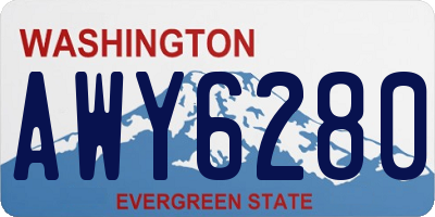 WA license plate AWY6280