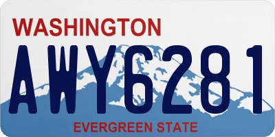 WA license plate AWY6281