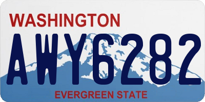 WA license plate AWY6282