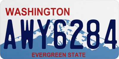 WA license plate AWY6284