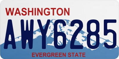 WA license plate AWY6285