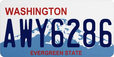 WA license plate AWY6286