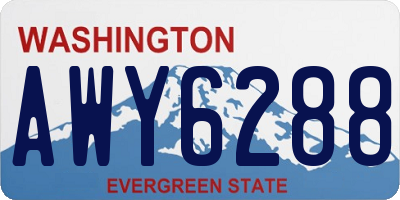 WA license plate AWY6288