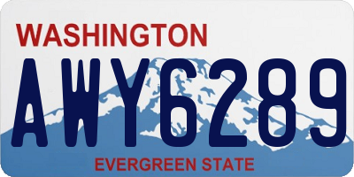 WA license plate AWY6289