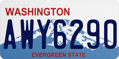 WA license plate AWY6290