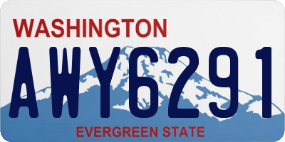 WA license plate AWY6291