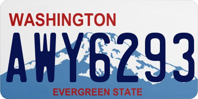 WA license plate AWY6293
