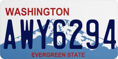 WA license plate AWY6294