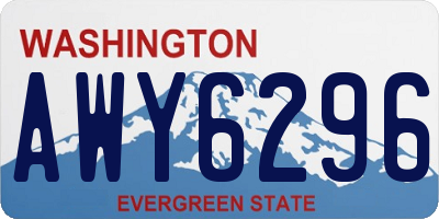 WA license plate AWY6296