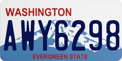 WA license plate AWY6298