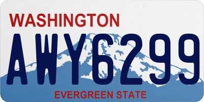WA license plate AWY6299