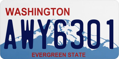 WA license plate AWY6301