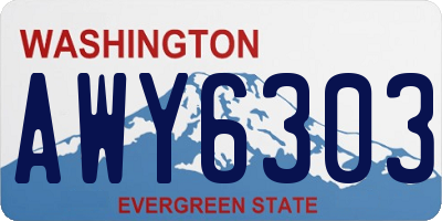 WA license plate AWY6303
