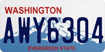 WA license plate AWY6304