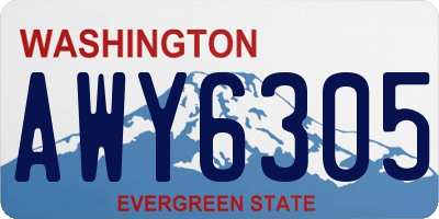 WA license plate AWY6305
