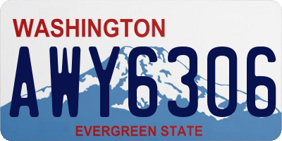 WA license plate AWY6306