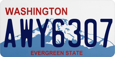 WA license plate AWY6307