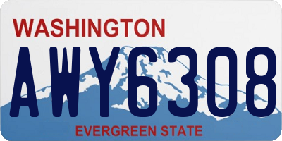 WA license plate AWY6308