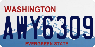 WA license plate AWY6309