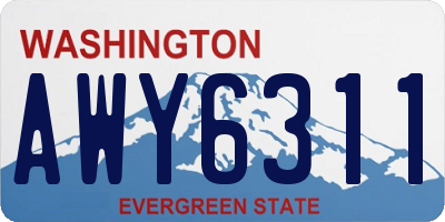 WA license plate AWY6311