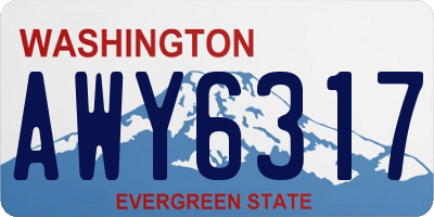 WA license plate AWY6317