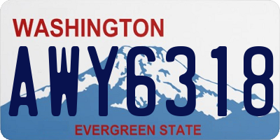 WA license plate AWY6318