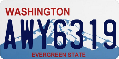 WA license plate AWY6319