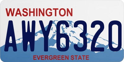 WA license plate AWY6320