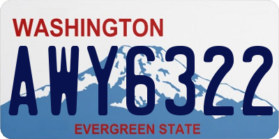 WA license plate AWY6322