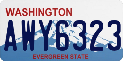 WA license plate AWY6323